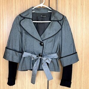 Italian made cropped jacket metallic grey Sz S